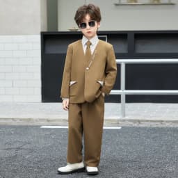 Boys' Spring Summer Casual Suit Set Flower Boy Birthday Formal Wear Hosting and Recitation Performance Costume