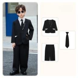 Boys' Spring Summer Casual Suit Set Flower Boy Birthday Formal Wear Hosting and Recitation Performance Costume