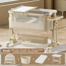 Baby Bassinet ,Soobaby 3 in 1 Baby Crib,Bassinet Bedside Crib Adjustable Portable Bed for Infant,Baby Newborn Must Have Bed