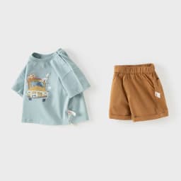 Dave Bella Boys Summer Set T-shirt Shorts Children Two-Piece Suit Printed Short Sleeve Cool Top Trousers Clothing Set DB2261627
