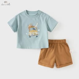 Dave Bella Boys Summer Set T-shirt Shorts Children Two-Piece Suit Printed Short Sleeve Cool Top Trousers Clothing Set DB2261627