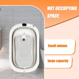 Foldable Baby Newborn Bath Bath Bath Laid & Built-in Thermometer, Comfortable for Baby 0-3 Years, Grey/Pink/Khaki/Green