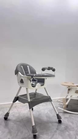 Baby Feeding Chair Baby High Chair Baby Eating Chair Baby Feeding Chair Baby Care Equipment Baby Seats Highchair Foldable Dining Chair Convertible Rocking Chair Adjustable Backrest Double Tray Food Grade PP Soft Cushion Toy Rack Lockable Wheels Footrest