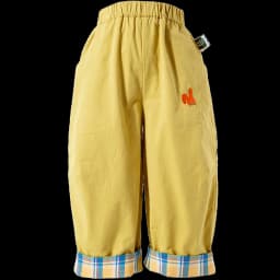 Amila Spring Children's Versatile Casual Pants With Elastic Waist, Grid Pattern And Flanging Design For Daily Comfort Wearing
