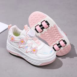 HeelysChildren's small flower decorated four-wheel roller skating sports shoe breathable roller skating girls shoes holidaygifts