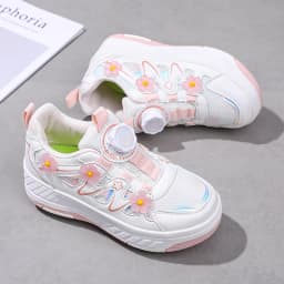HeelysChildren's small flower decorated four-wheel roller skating sports shoe breathable roller skating girls shoes holidaygifts