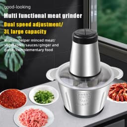 3L Electric Meat Grinder Food Processor Chopper Stainless Steel Kitchen light Machine Chopper Slicer Machine Home Grinder