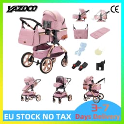 All-purpose Convertible 3 IN 1 Portable Foldable Baby Stroller Complete Travel System Matched With Qualified EU Standard Newborn Safety Seat, Stable Durable Frame Suitable For Infants And Toddlers With Free Worldwide Shipping