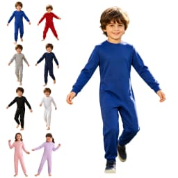 Kids Special Needs Adaptive Clothing 3Pcs /Set Long Sleeve Anti-strip Back Zipper Cotton Jumpsuit Daily Wear for Autism Patient