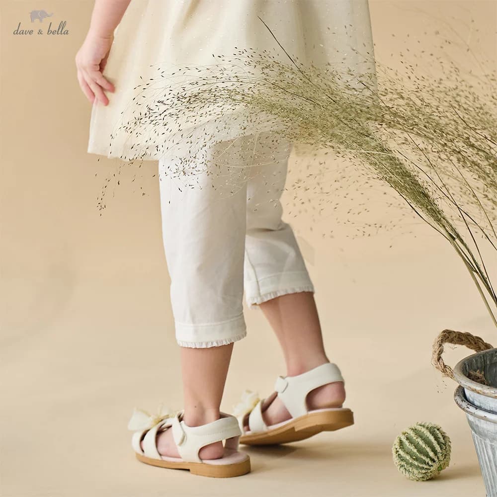 Dave Bella Elastic Leggings for Girl Cool Summer Pant Trousers Modal Butterfly Fashion Casual Outdoor Clothes Children DB2261653