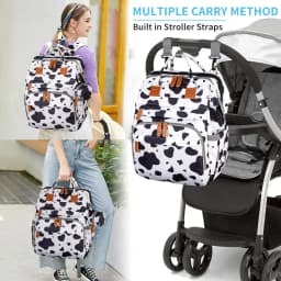 KABAQOO Diaper Bag Backpack with Detachable Changing Station, Large Capacity Baby Diaper Bags for Boys & Girls, Baby Registry Search Stuff & Shower Gifts, Newborn Essentials Must Haves, Cow