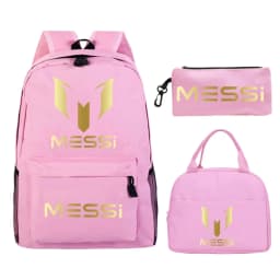3pcs/set Football Star Graphics Backpack Pen Case Lunch Bag Set Cartoon Student Schoolbag Learning Supplies Birthday Gifts