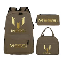 3pcs/set Football Star Graphics Backpack Pen Case Lunch Bag Set Cartoon Student Schoolbag Learning Supplies Birthday Gifts