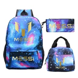 3pcs/set Football Star Graphics Backpack Pen Case Lunch Bag Set Cartoon Student Schoolbag Learning Supplies Birthday Gifts