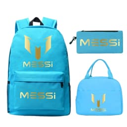 3pcs/set Football Star Graphics Backpack Pen Case Lunch Bag Set Cartoon Student Schoolbag Learning Supplies Birthday Gifts