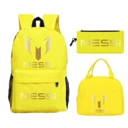 3pcs/set Football Star Graphics Backpack Pen Case Lunch Bag Set Cartoon Student Schoolbag Learning Supplies Birthday Gifts