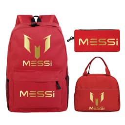 3pcs/set Football Star Graphics Backpack Pen Case Lunch Bag Set Cartoon Student Schoolbag Learning Supplies Birthday Gifts