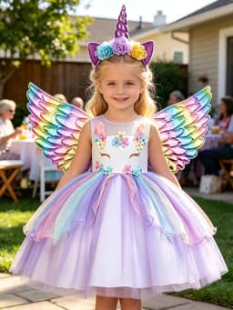 Baby Girls Rainbow Unicorn Flower Wedding Princess Party Tutu Dresses Children Kids Elegant Chirstmas Vestidos Costume Clothing