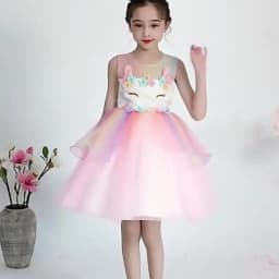 Baby Girls Rainbow Unicorn Flower Wedding Princess Party Tutu Dresses Children Kids Elegant Chirstmas Vestidos Costume Clothing
