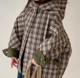 Childrens Winter 2026 New Padded Coat Korean Fashion Casual Daily Plaid Hooded Thicken Cotton-padded Parkas Girls Boys Clothes