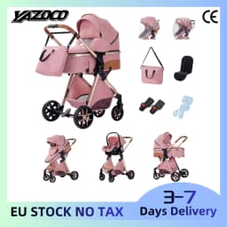 3‑In‑1 Adjustable High Seat Baby Stroller Kit with Infant Safety Car Seat, Summer Cool Breathable Material, Ultra‑Light Aerospace Aluminum Frame, Portable Foldable Travel Buggy