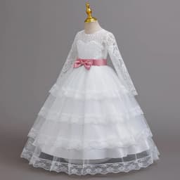 New Flower Girl Dresses For Weddings Fashion Lace Sequin Princess Birthday Party Dress Luxury Elegant First Communion kid 4-14Y