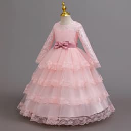 New Flower Girl Dresses For Weddings Fashion Lace Sequin Princess Birthday Party Dress Luxury Elegant First Communion kid 4-14Y
