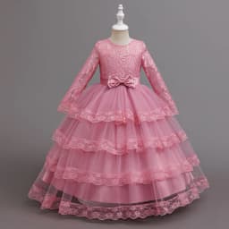 New Flower Girl Dresses For Weddings Fashion Lace Sequin Princess Birthday Party Dress Luxury Elegant First Communion kid 4-14Y
