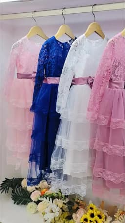 New Flower Girl Dresses For Weddings Fashion Lace Sequin Princess Birthday Party Dress Luxury Elegant First Communion kid 4-14Y
