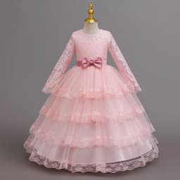 New Flower Girl Dresses For Weddings Fashion Lace Sequin Princess Birthday Party Dress Luxury Elegant First Communion kid 4-14Y