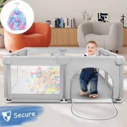 Baby Playpen 120*120cm, Children's Fence With Breathable Mesh, Children's Safety Playground, Including 50 Ocean Balls