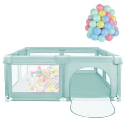 Baby Playpen 120*120cm, Children's Fence With Breathable Mesh, Children's Safety Playground, Including 50 Ocean Balls