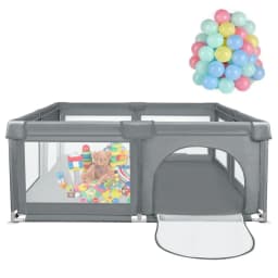 Baby Playpen 120*120cm, Children's Fence With Breathable Mesh, Children's Safety Playground, Including 50 Ocean Balls
