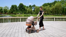3‑in‑1 Adjustable Elevated‑View Baby Stroller Kit with Infant Safety Car Seat, Ultra‑Light Aerospace Aluminum Frame, Breathable Summer Material, Portable Foldable Travel Buggy