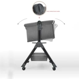 Baby Bassinet Bedside Sleeper Co-Sleeping Baby Crib with Science 5 Degree Tilt Anti Spitting Milk Design Foldable Infant Rocking Cradle Shaker 3-Height Adjustable Cot with Silent Universal Wheels Under-Bed Storage Basket Grey