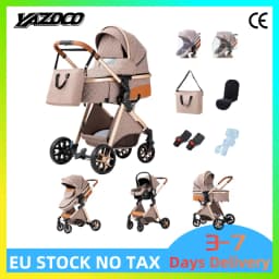 Brand New Versatile 3-in-1 High Landscape Four-Wheel Baby Pram With Efficient Shock Absorption Wheels, Lightweight Collapsible Travel Carriage Complete Accessory Pack Equipped With Custom Detachable Air-Permeable Mosquito Net, Multi-Angle Full Lie Flat Se