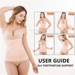 3In1 Corset Postpartum Band Women Tummy Belly Peis Belt Wrap Waist Trainer Recovery Bandage Strap Body Shaper