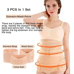 3In1 Corset Postpartum Band Women Tummy Belly Peis Belt Wrap Waist Trainer Recovery Bandage Strap Body Shaper