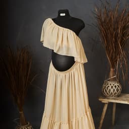 Maternity Dresses Off Shoulder Top&Skirt Set Chiffon Long Maxi Dresses for Pregnancy Women Gown Photoshoot Baby Shower Gift