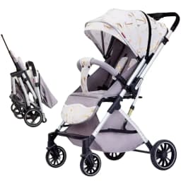 Four-wheel Baby Stroller Two-way Lightweight High-view Baby Stroller Can Sit or Lie Down Portable Travel Baby Stroller