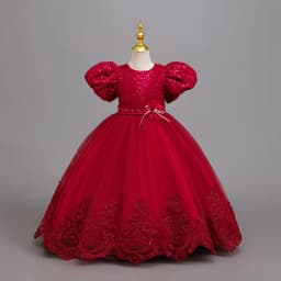 4-12 Years Old Flower Boy Wedding Dress Evening Dress Sequins Long Halloween Girl Dress Christmas Performance Host Speeches