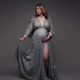 Lace Boho Maternity Photography Dresses Sexy V-neck Chiffon Pregnancy Baby Showers Dress Pregnant Women Photo Shooting Gowns