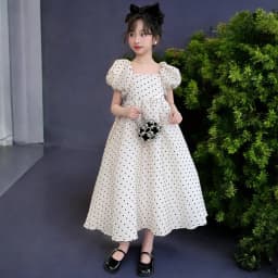 Girls Maxi Dresses Kids Outfits Baby Polka Dot Dresses Summer Teens Short Sleeve Wedding Princess Costumes 5 6 7 8 9 12 13 Years