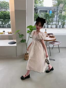 Girls Maxi Dresses Kids Outfits Baby Polka Dot Dresses Summer Teens Short Sleeve Wedding Princess Costumes 5 6 7 8 9 12 13 Years