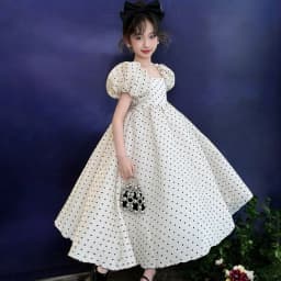 Girls Maxi Dresses Kids Outfits Baby Polka Dot Dresses Summer Teens Short Sleeve Wedding Princess Costumes 5 6 7 8 9 12 13 Years
