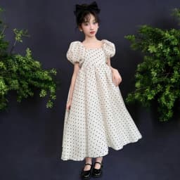Girls Maxi Dresses Kids Outfits Baby Polka Dot Dresses Summer Teens Short Sleeve Wedding Princess Costumes 5 6 7 8 9 12 13 Years