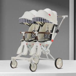 Double Portable Baby Carriage Twins Stroller Infant Stroller Foldable Second-child Baby Stroller Four-wheeled Twin Stroller