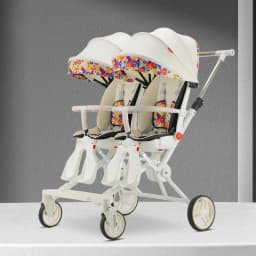Double Portable Baby Carriage Twins Stroller Infant Stroller Foldable Second-child Baby Stroller Four-wheeled Twin Stroller