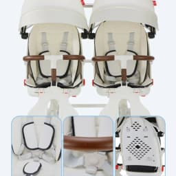 Double Portable Baby Carriage Twins Stroller Infant Stroller Foldable Second-child Baby Stroller Four-wheeled Twin Stroller