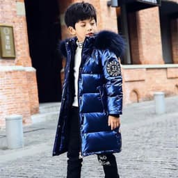 Boys Down Jackets 5-17Years 2025 Winter Teen Boy Thick Warm Cotton Hooded Coats Outerwear Children Clothing Windbreaker Jackets